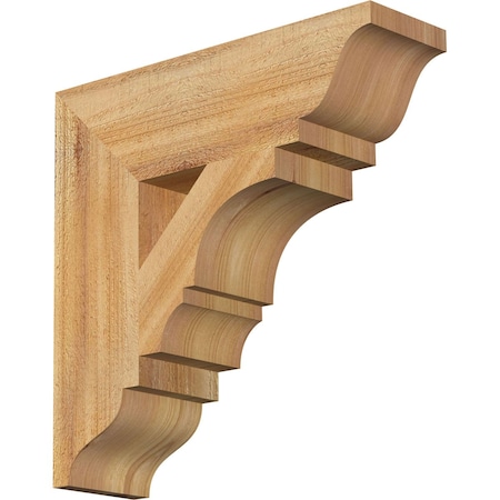 Ekena Millwork Balboa Traditional Rough Sawn Bracket, Western Red Cedar, 4"W x 14"D x 14"H BKT04X14X14BOA01RWR